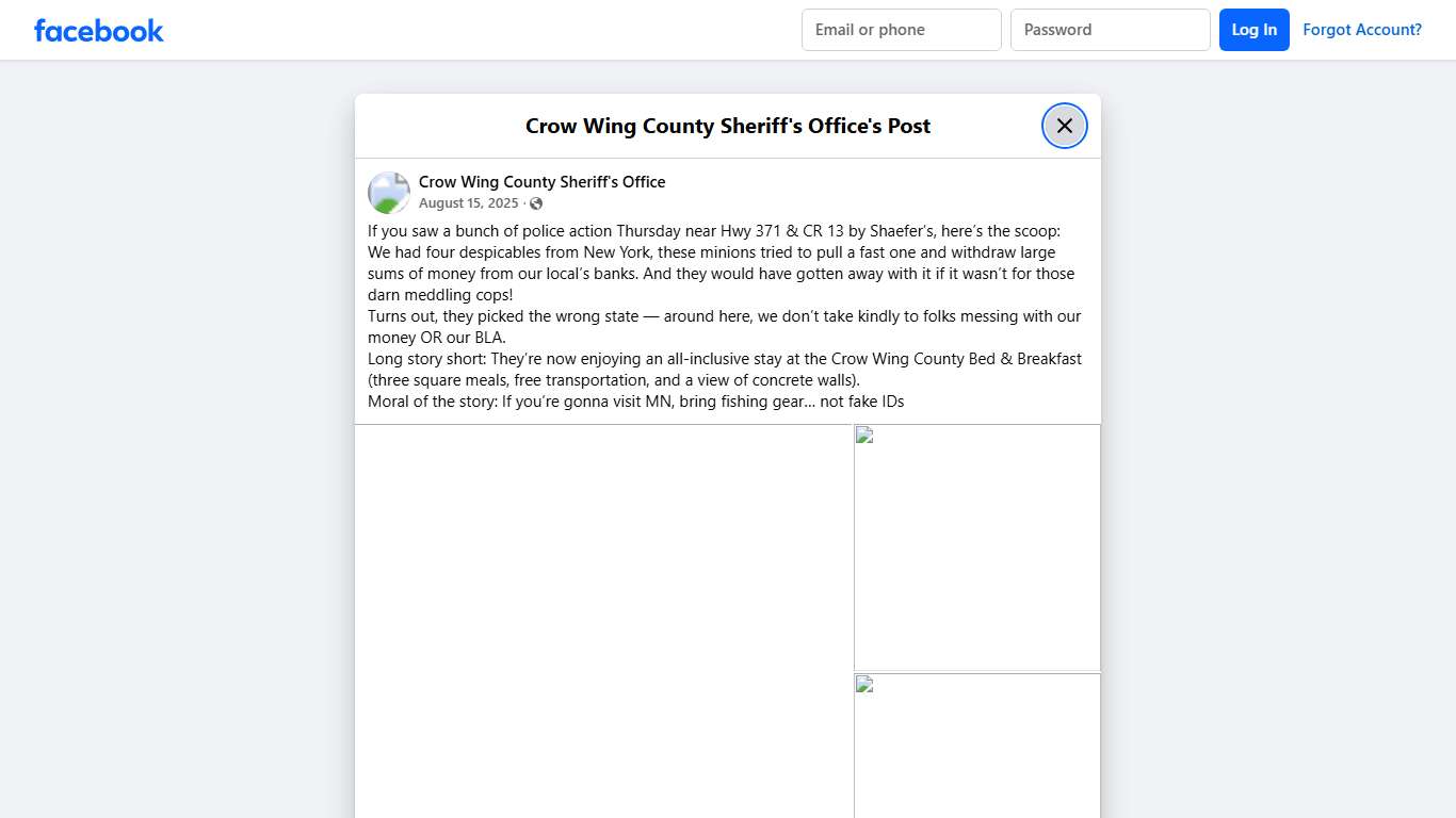 If you saw a bunch of... - Crow Wing County Sheriff's Office | Facebook